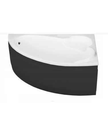 Bañera rinconera derecha BIANCA 150 x 95 cm con delantal NEGRO
