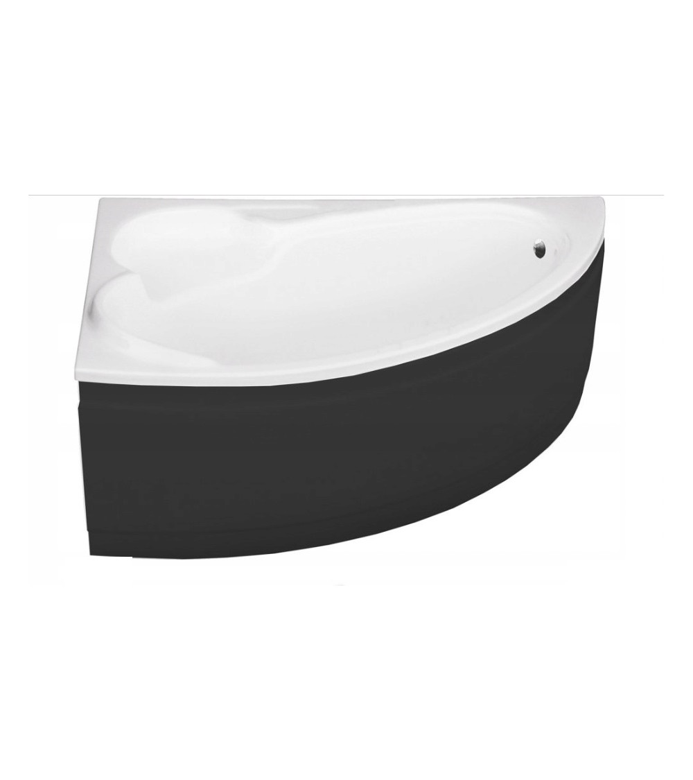 Bañera rinconera izquierda BIANCA 150 x 95 cm con delantal NEGRO
