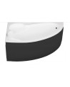 Vasca angolare sinistra BIANCA 150 x 95 cm con grembiule NERO