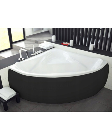Banheira de canto EWA 134x134x57,5 cm com avental preto