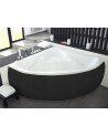 Baignoire d'angle EWA 134x134x57,5 cm avec tablier noir