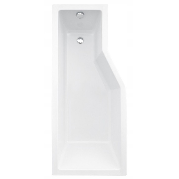 Baignoire asymétrique avec tablier noir INTEGRA 150cm + pare baignoire