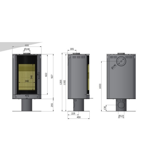 Poêle à bois ARCO noir