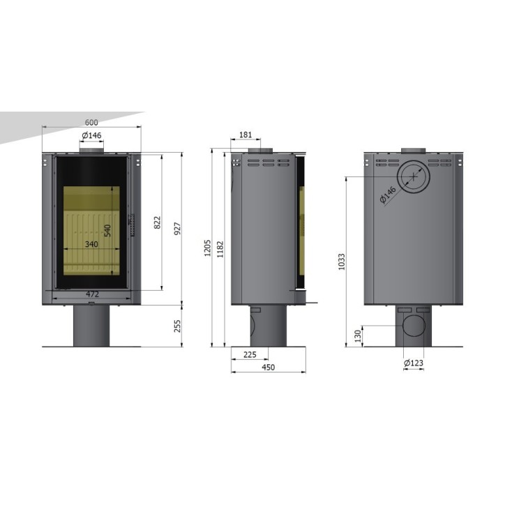 Poêle à bois ARCO noir