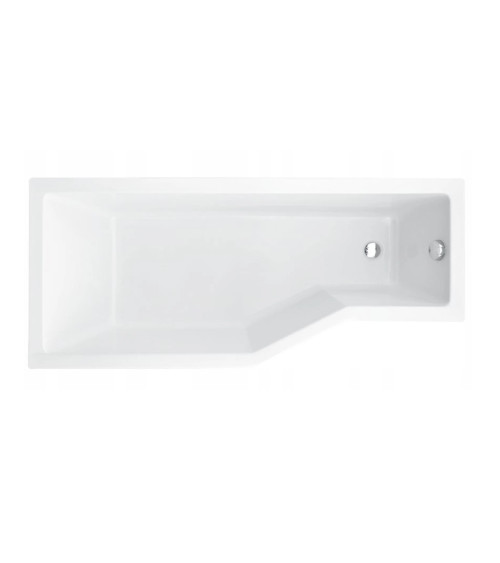 Vasca da bagno asimmetrica INTEGRA con grembiule nero 170cm + schermo da bagno