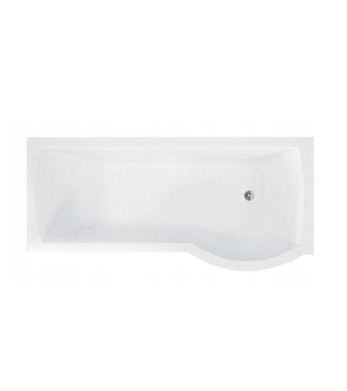 Badkuip INSPIRO zwart voorpaneel 160 cm + badwand