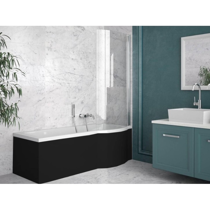 copy of Baignoire INSPIRO tablier noir 150 cm + pare baignoire