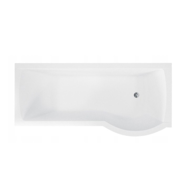 Badkuip INSPIRO zwart voorpaneel 160 cm + badwand