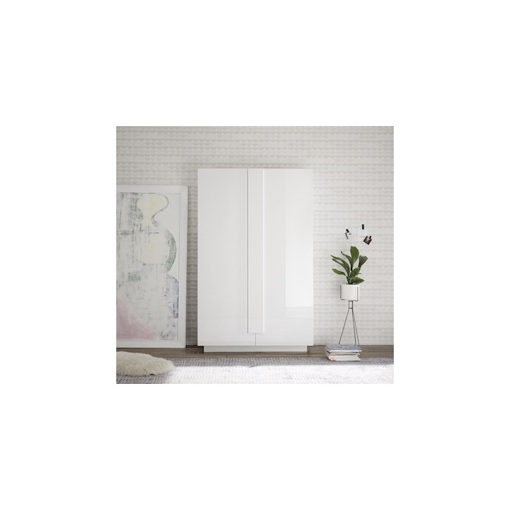Argentier 2 portes JUPITER blanc laqué brillant 120 cm