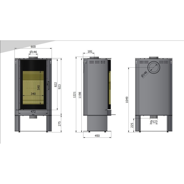 Poêle à bois ARCO II noir