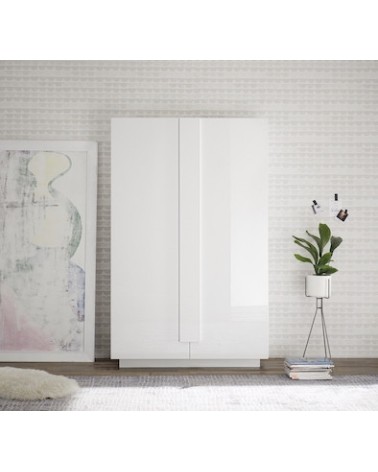 Argentier 2 portes JUPITER blanc laqué brillant 120 cm