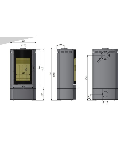Poêle à bois ARCO III noir