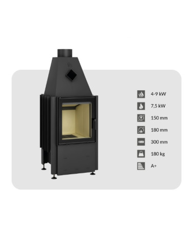Insert à bois Smart 1VT 45 cm