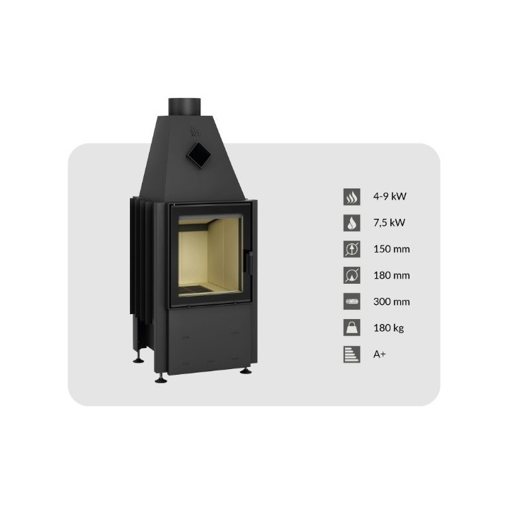Insert à bois Smart 1VT 45 cm