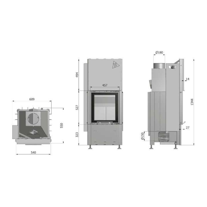 Estufa de leña Smart 1VTh 54 cm