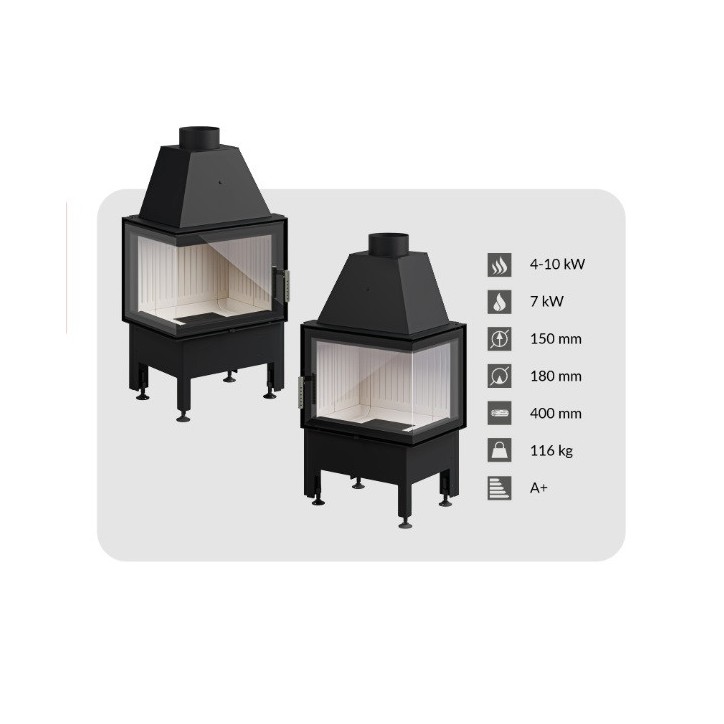 Estufa de leña de esquina Smart 2L/PXT 57 cm