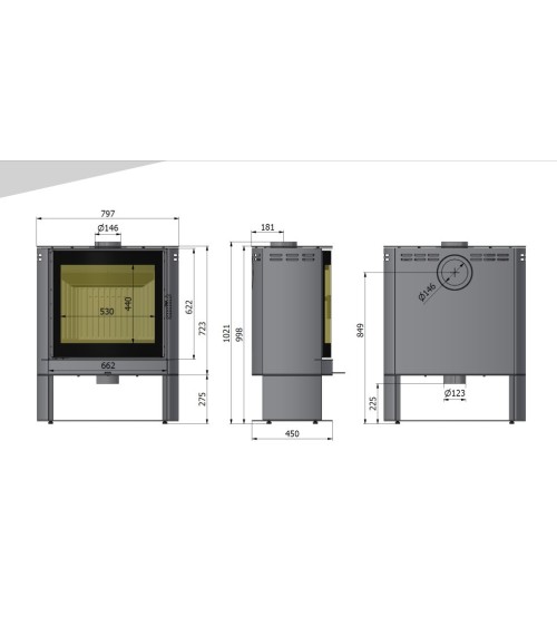 Poêle à bois ELIPSE II noir