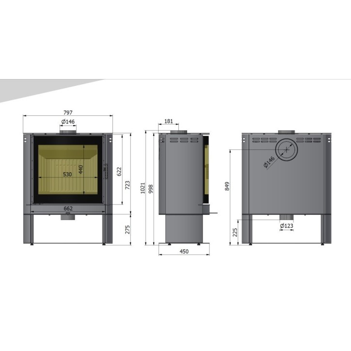 Poêle à bois ELIPSE II noir