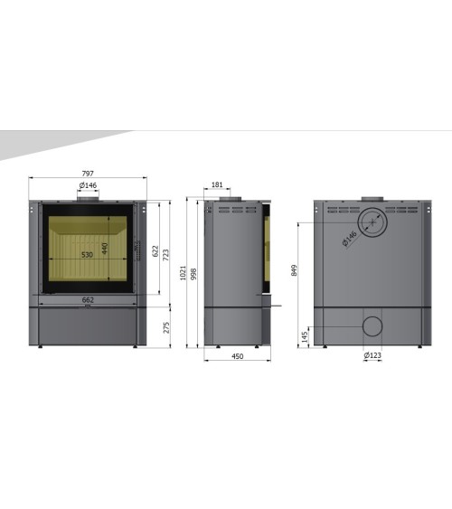 Poêle à bois ELIPSE III noir