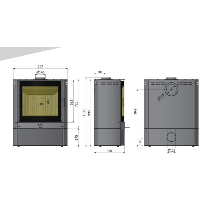 Poêle à bois ELIPSE III noir
