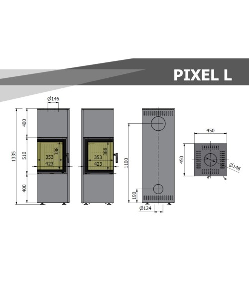 Poêle à bois PIXEL L noir