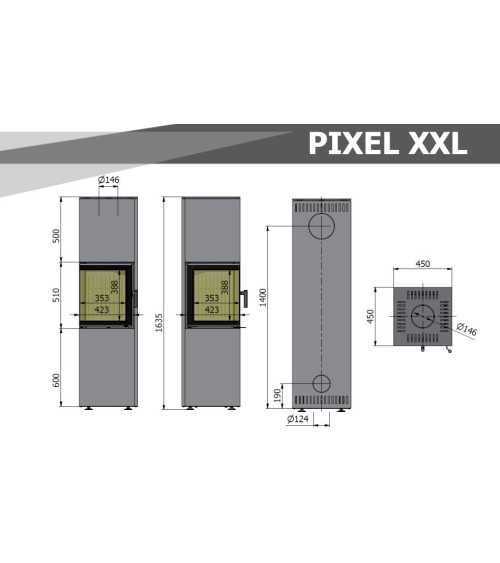 Poêle à bois PIXEL XXL blanc