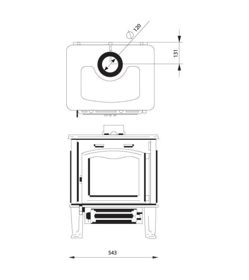 Poêle à bois L-SHORT straight avec clapet