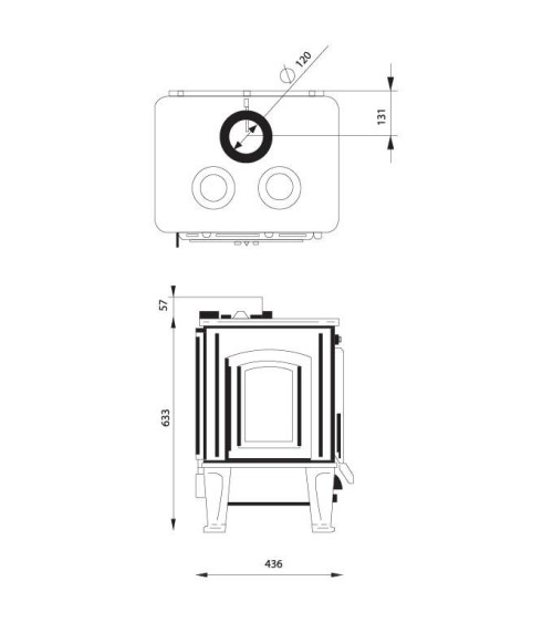 Poêle à bois L-SHORT straight-cook avec clapet