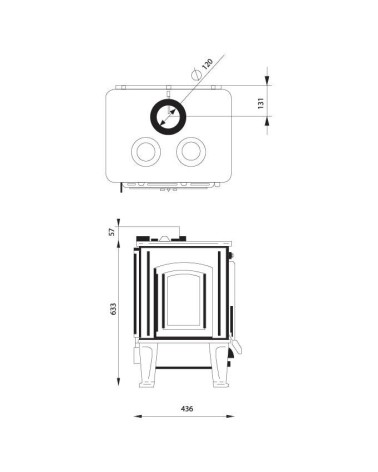 Poêle à bois L-SHORT straight-cook avec clapet