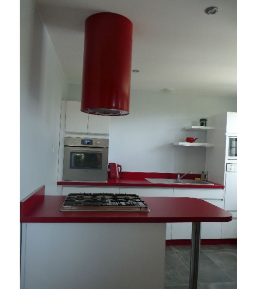 Hotte aspirante îlot ORWICK ROUGE 40 cm