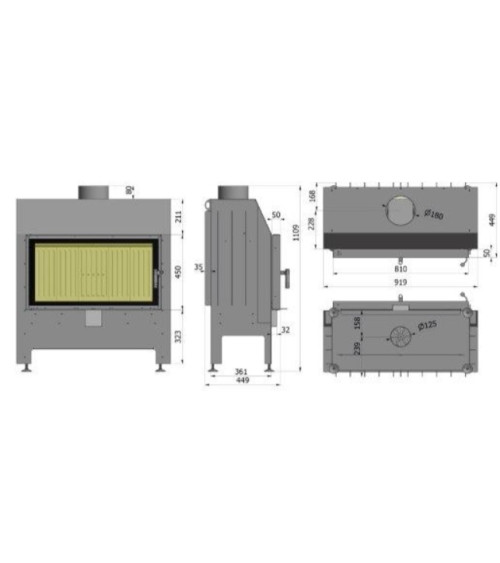 Insert à bois Heatro 81- 92cm