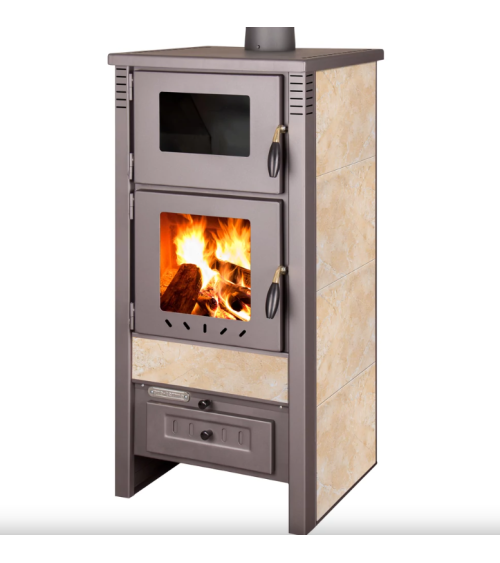 Poêle à bois + four TAURUS beige 52 cm