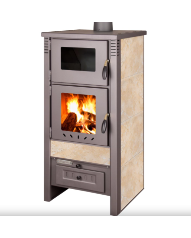 Poêle à bois + four TAURUS beige 52 cm
