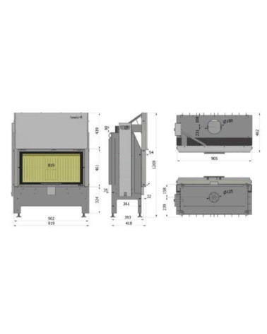 Insert à bois Heatro 81H- 92cm