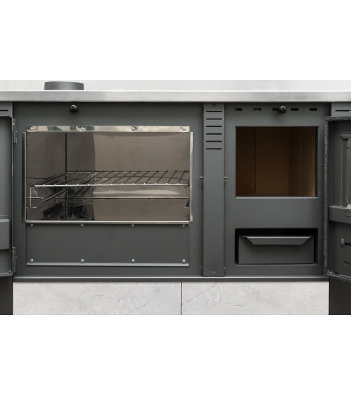 Fogão a lenha moca PANONIA + forno 90 cm