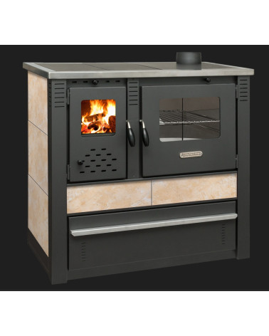 Cuisinière à bois + four PANONIA beige 90 cm