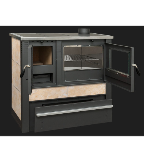 Cuisinière à bois + four PANONIA beige 90 cm