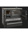 Fogão a lenha cinzento PANONIA + forno 90 cm