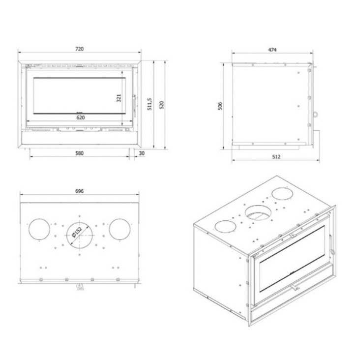 Poêle à bois Clothilde ILDNORD ALTA 10kW