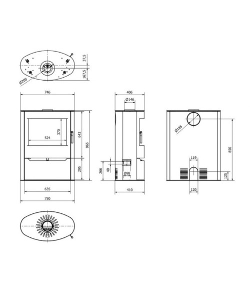 Poêle à bois Jonh ILDNORD RENVIK 10kW