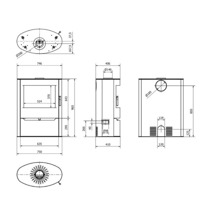 Poêle à bois Jonh ILDNORD RENVIK 10kW