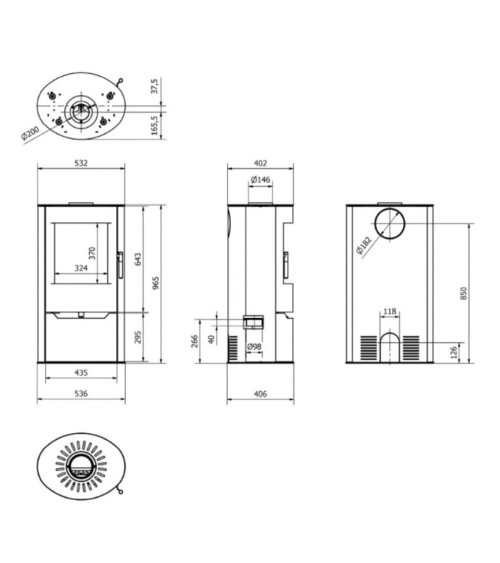 Poêle à bois Alice ILDNORD TORVEN 7kW
