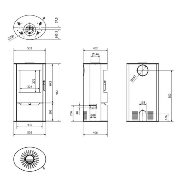 Poêle à bois Alice ILDNORD TORVEN 7kW