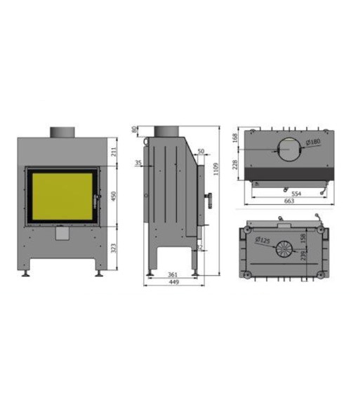 Insert à bois Heatro 55- 66cm