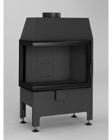 Estufa de leña de esquina Heatro 55L/P negro - 67cm