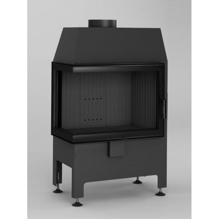 Bruciatore a legna angolare Heatro 55L/P nero - 67 cm