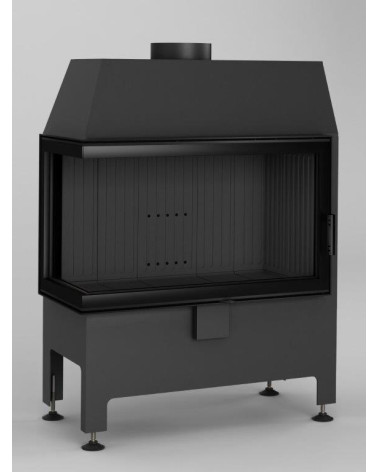 Bruciatore a legna angolare Heatro 69L/P nero- 80cm