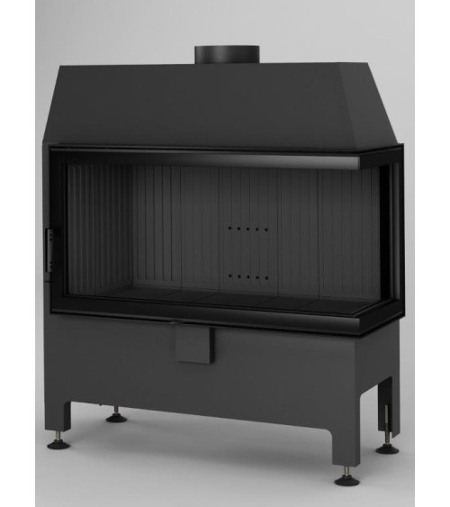 Estufa de leña de esquina Heatro 81L/P negro- 92cm