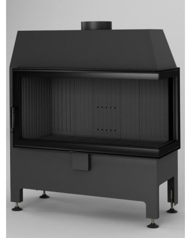 Estufa de leña de esquina Heatro 81L/P negro- 92cm