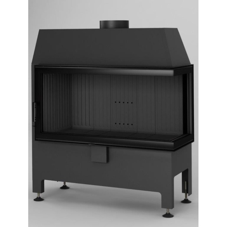 Fogão a lenha de canto Heatro 81L/P preto- 92cm